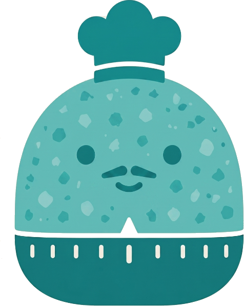 Sensei, the Kitchen Sense mascot: a wind-up kitchen timer with a face and a chef's hat.